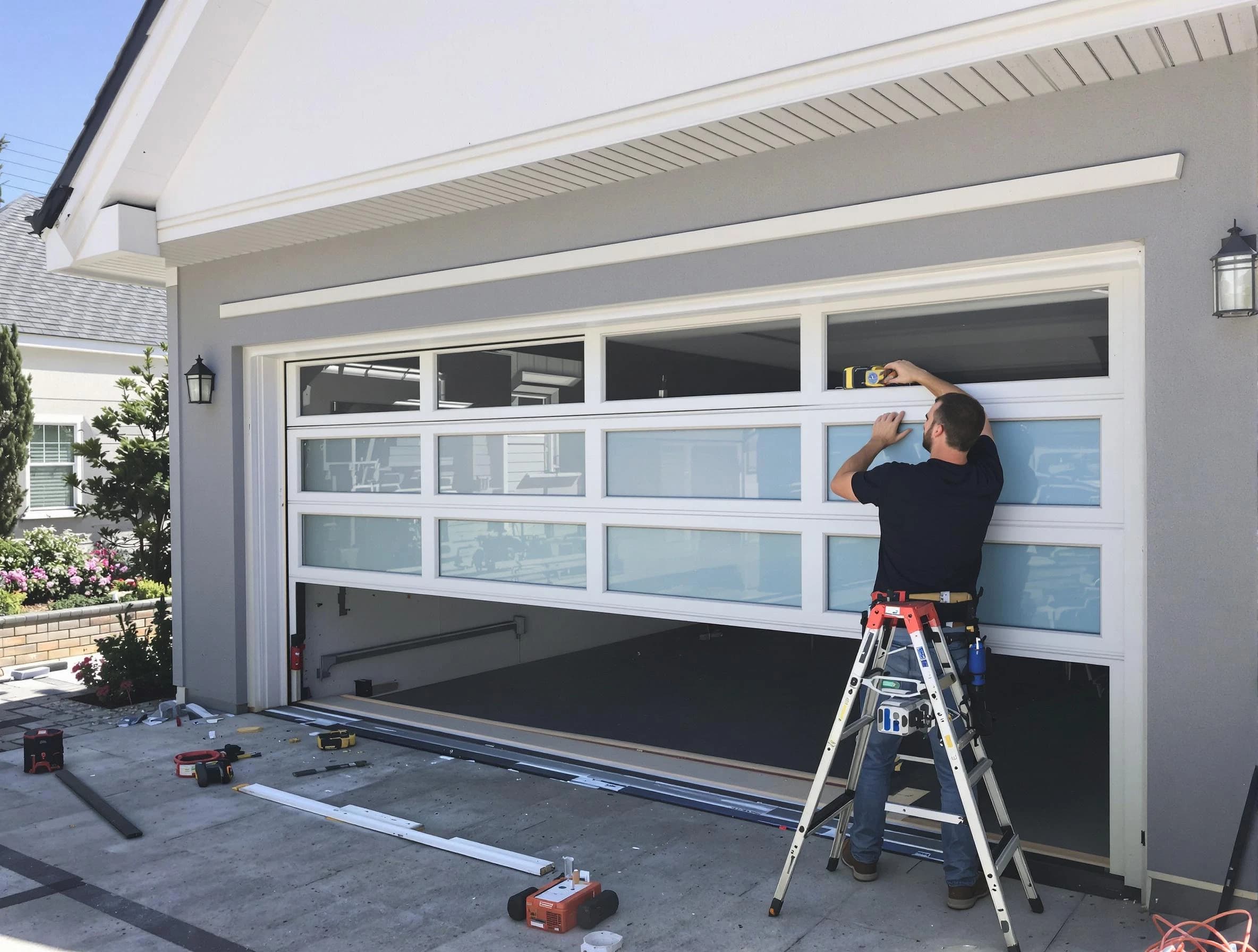 Ridgewood Garage Door Repair team performing garage door replacement in Ridgewood